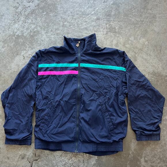 Vintage Fila Windbreaker Jacket Abstract Sleeve Colorblock 90s Streetwear Sz 40 - Picture 5 of 7